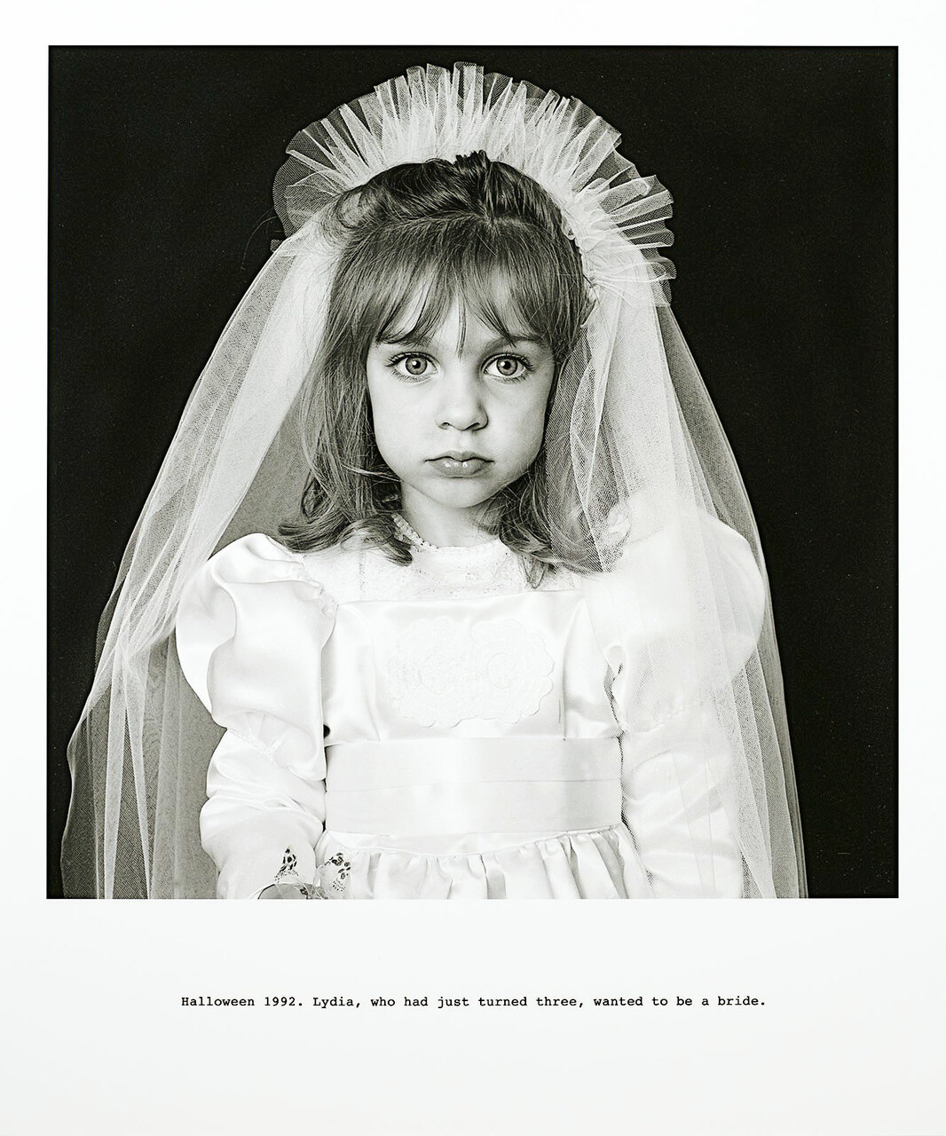 Tony Mendoza, "Halloween 1992. Lydia, who had just turned three, wanted to be a bride"