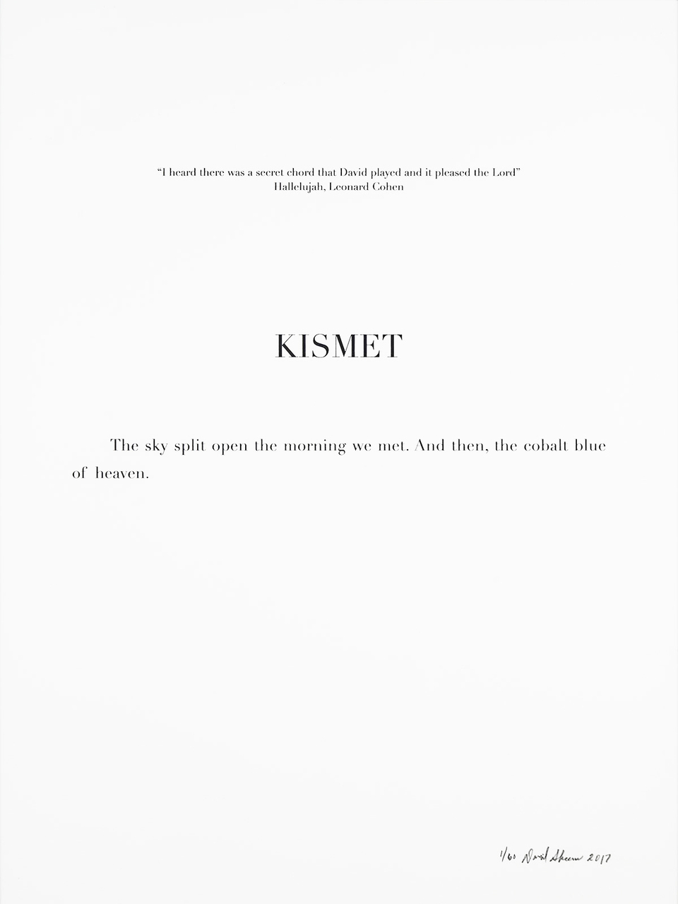 David Skeens, "Kismet"