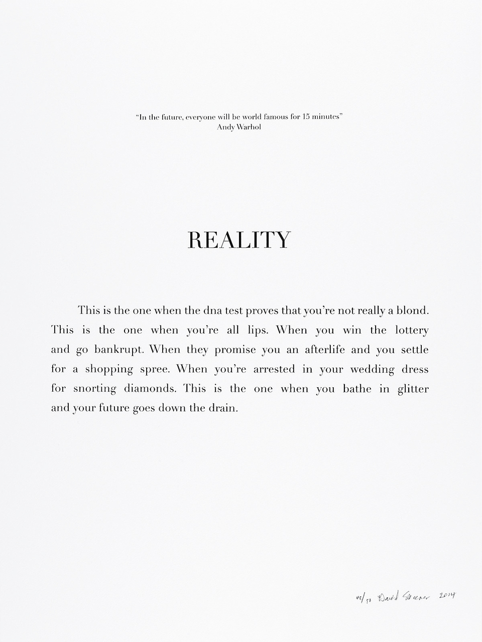 David Skeens, "Reality"