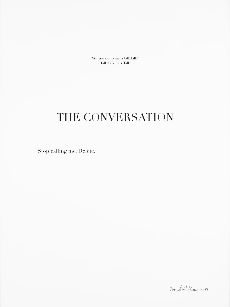 David Skeens, "The Conversation"